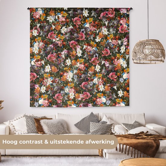 Tapisserie - Fleurs - Arc-en-ciel - Art - Maîtres anciens - Tapisserie - Tapisserie - Katoen - Décoration de la maison - 180x180 cm - Chambre à coucher - Tissu mural - Tapisserie murale - Décoration murale - Tapisseries