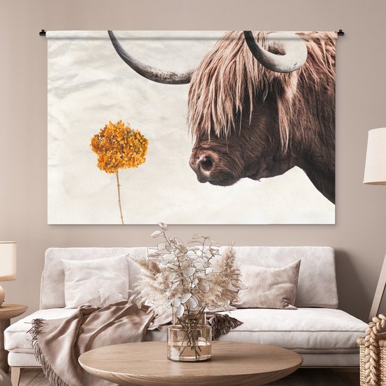 Tapisserie - Tapisserie - Highlander écossais - Bloem - Oranje - 180x120 cm - Tapisserie