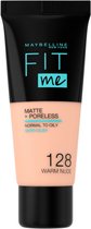 Maybelline Fit Me Matte & Poreless 128 Warm Nude 30 ml Tube Liquide Beige