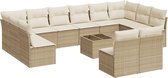 vidaXL - 13 pièces - Ensemble de salon - avec - coussins - poly - rotin - beige