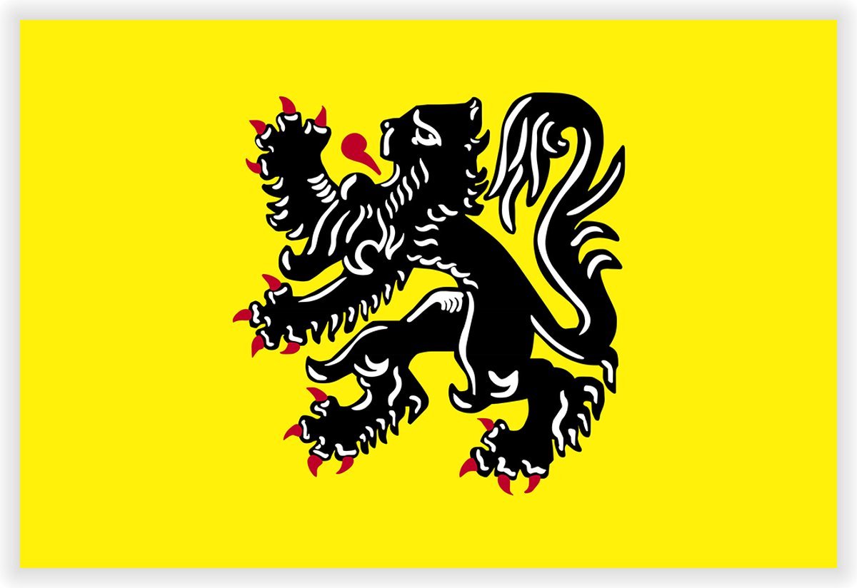 Finnacle -Vlag - Vlag van Vlaanderen - Vlaamse vlag -Vlaamse Gemeenschap Vlag - 90/150CM - Belgische vlag - Vlag van België - Vlaanderen