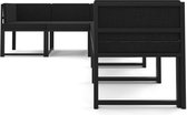 Paris Black Hoekbank - Modern Design - Tuinmeubelen - Slaapbank - 6 Personen - Metaal - Zwart - 185x245x73 cm