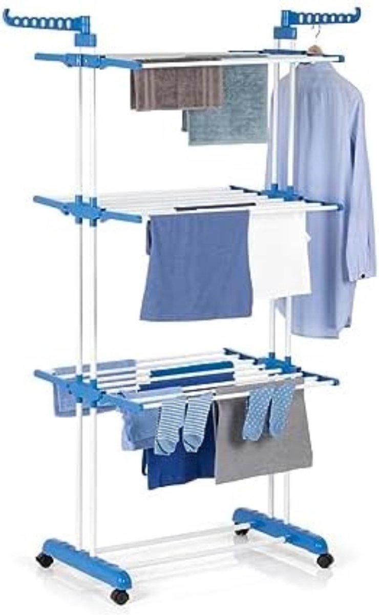 Goedkoopste Wasrek Inklapbaar Op Wieltjes - Wasrek Staand - Droogtoren Met Wieltjes - Droogrek Op Wieltjes - Wasrek Op Wieltjes