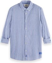 Scotch & Soda Overhemd Regular Fit Crinkle Striped Shirt 175489 420 Mannen Maat - S