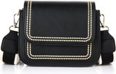 Schoudertas Milou zwart - tas van imitatieleer - luxe schouderband - verwisselbare schouderband - BG543