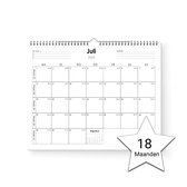 18 Maanden kalender 2024/2025 - 1 Juli 2024 t/m 31 December 2025 - Dubbelzijdig - Sterke spiraalbinding - Dagenteller - Inclusief feestdagen - Ruime schrijfruimte - Duurzaam papier - Metalen ophanghaakje