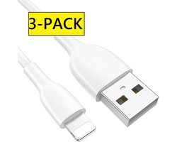 3x USB Kabel 2 Meter - Geschikt voor iPhone - Oplader - 12W Snelladen - 480 MBps Data Overdracht