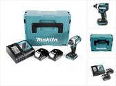Makita DTD 154 RMJ accu slagmoersleutel 18V 1/4" 175Nm borstelloos + 2x oplaadbare accu 4.0Ah + lader + Makpac