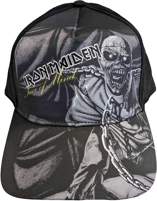 Iron Maiden - Piece Of Mind Greyscale Baseball pet - Zwart