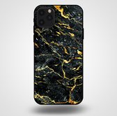 Smartphonica Telefoonhoesje voor iPhone 11 Pro Max met marmer opdruk - TPU backcover case marble design - Goud Zwart / Back Cover geschikt voor Apple iPhone 11 Pro Max