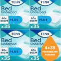 TENA Bed Underpad Plus, 4x35 stuks, 60x90cm voordeelpakket.