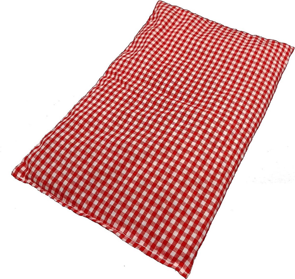 Goedkoopste NTB Kersenpittenkussen - Rood/Wit ruitmotief - 400 gram - ca. 20x 30 cm.