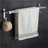 Wangel dubbele handdoekhouder handdoekhouder zonder boren 60cm gepatenteerde lijm + zelfklevende lijm aluminium matte afwerking