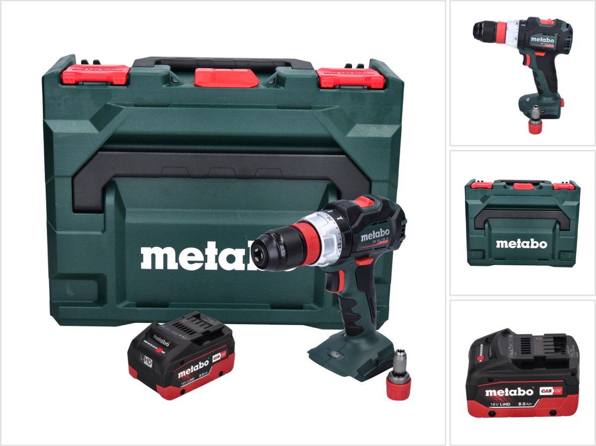 Metabo BS 18 LT BL Q accuboormachine 18 V 75 Nm borstelloos + 1x accu 8.0 Ah + metaBOX - zonder lader