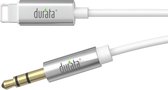 Durata Audio Kabel - Apple Lightning naar Aux 3.5mm Jack (Wit) (1m)