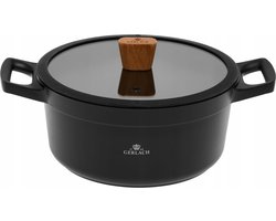 Gerlach - Kookpan met deksel 4.5L - keramische coating - 24 cm - zwart