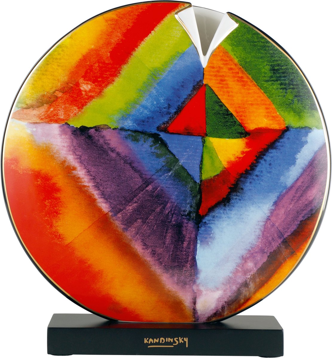 Goebel: Wassily Kandinsky Goebel - Wassily Kandinsky | Vaas Kleurstudie / vierkanten 33 | Porselein - 33cm - met echt goud - Limited Edition Divers