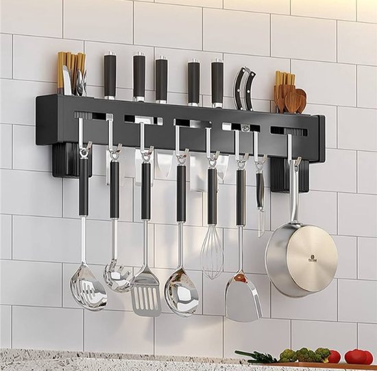 Keuken Wandplank - Keuken Plank Met Haken - Keukenplank Voor Aan De Muur Keuken Plank Keuken Rek Keuken Organizer Keuken Opberg Plank