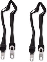Set van 2 Zwarte Spinbinders voor Fiets - 60cm met Verstelbare 3-Elastiek Armen & Haken - Ideaal voor Helm en Bagagebevestiging