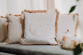 Embroidered pillow / personalised pillow / monogram pillow / decorative cushion 40x 40 beige velvet letter C