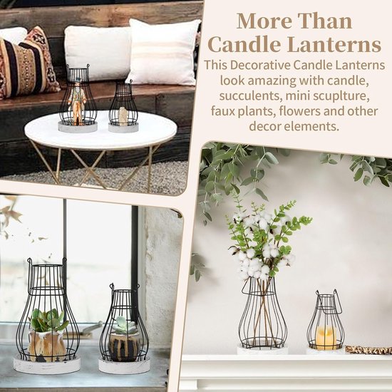 Rustieke boerderij lantaarn decor - stijlvolle decoratieve lantaarns voor uw woonkamer, open haard mantel of keuken eettafel - moderne luxe schoonheid voor uw hele huis