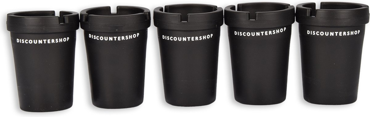 Zwarte Auto Asbakken voor Bekerhouder | Kunststof | 5 Stuks | Gemakkelijk Schoon te Maken | Asbak met Deksel | 8cm Breed | 11cm Hoog