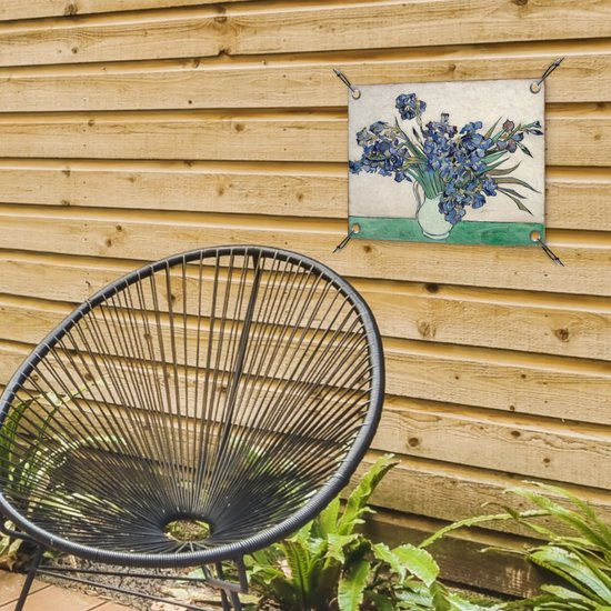 Affiche de jardin Vincent van Gogh 2 - Nature morte aux iris - Peinture de Vincent van Gogh Affiche de jardin toile lâche 40x30 cm - Toile de jardin/Toile d'extérieur/ Peintures pour l'extérieur (décoration de jardin)