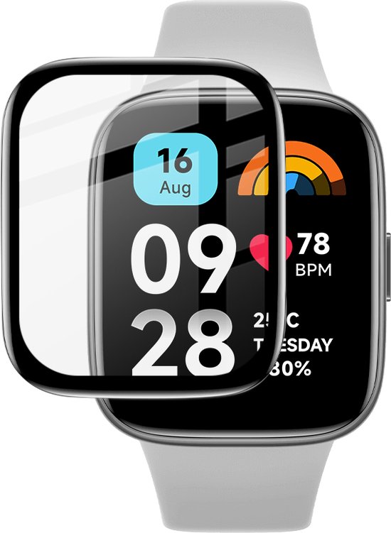 Strap-it Full cover screen protector van PMMA materiaal - geschikt voor Xiaomi Redmi Watch 3 Active / Lite