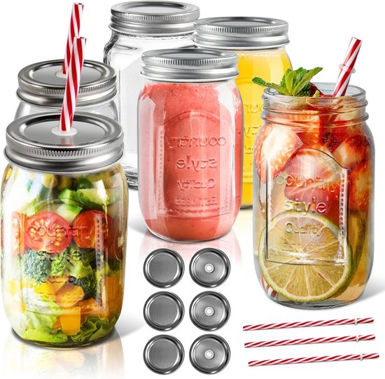 MC-Trend 12 stuks glazen mini-jampotten, 30 ml, schroefdeksel, rood