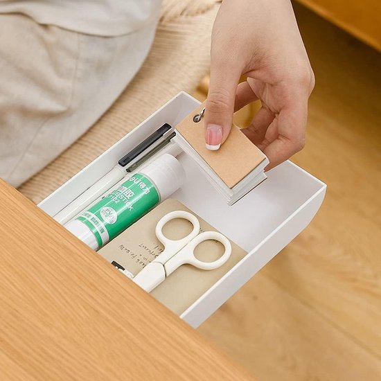 Grote zelfklevende lade voor onder het bureau, verborgen ladebox, opbergdoos met twee