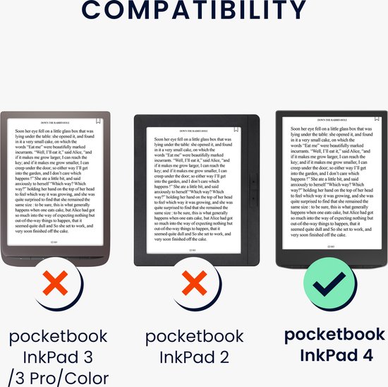 kwmobile e-reader hoesje geschikt voor Pocketbook InkPad 4 / Color 3 / Color 2 / Vivlio InkPad 4 / InkPad Color 3 hoes - Ereader flip case met standaard - Kunstleren e reader cover - Brushed Hart design in donkerrood van kwmobile — afbeelding 4