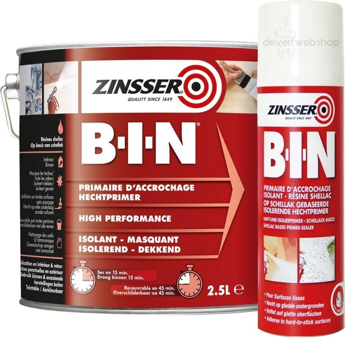 Zinsser Bin Primer 1 liter - Hechtprimer & Isolator - Zinsser