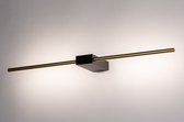 Applique Lumidora - LED intégrée - 6,0 Watt - 2700 Kelvin - Zwart - Or - Messing - Métal - Lampe de salle de bain
