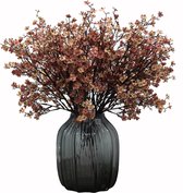 Fleurs artificielles, 6 pièces, fleurs séchées en fausse soie, haleine de bébé, décoration végétale pour mariage, bouquets, maison, jardin, fête, décoration florale (café d'automne)