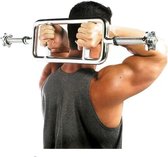 Triceps-halterstang, triceps-biceps-stang, tot 80 kg belastbaar, solide triceps-stang met twee stergespen, voor sportschool en thuis fitness (diameter: 25 mm, totale lengte: 86 cm)