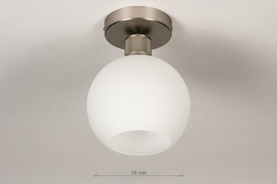 Lumidora Plafondlamp 74392 - Plafonniere - MARIEKE - E27 - Wit - Staalgrijs - Staal - ⌀ 16 cm