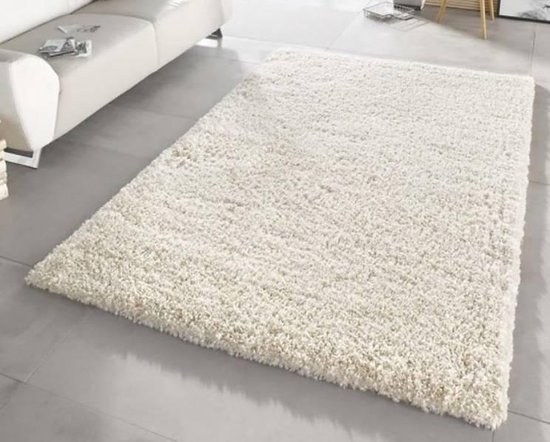 Hoogpolig tapijt gebroken wit 60 mm - 200 x 290 cm | bol.com
