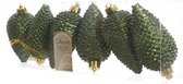 Dennenappels Glitter (8cm) Multi 6 Stuks Pine Green