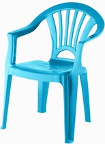 Blauw stoeltje voor kinderen 51 cm - Tuinmeubelen - Kunststof binnen/buitenstoelen voor kinderen