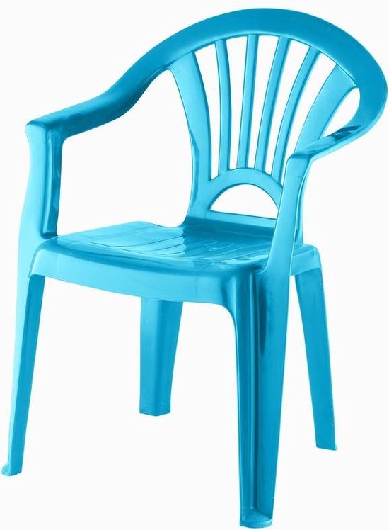 Blauw stoeltje voor kinderen 51 cm - Tuinmeubelen - Kunststof  binnen/buitenstoelen... | bol.com