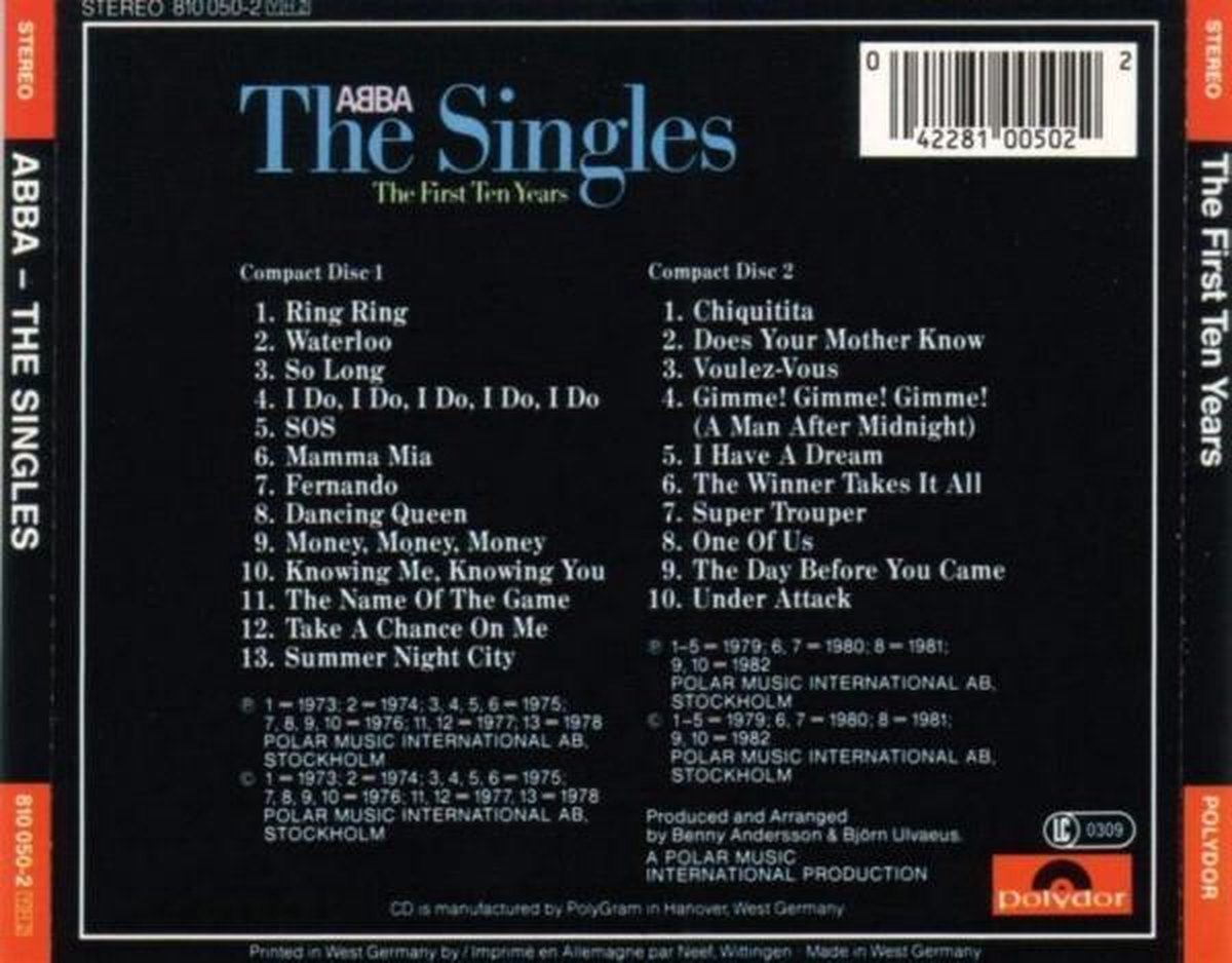 The Singles: The First Ten Years - Abba, ABBA | CD (album) | Musique |  bol.com