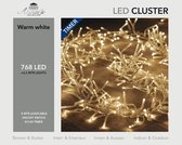 Kerstverlichting clusterverlichting met timer 768 lampjes warm wit 4,5 mtr - Voor binnen en buiten gebruik