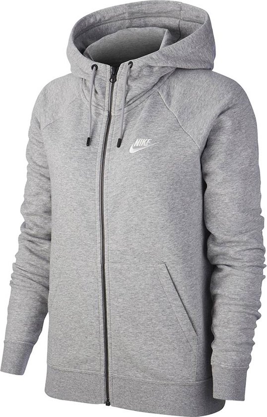 Nike Sportswear Essential Hoodie Full Zip Flock Jas Dames - Maat XS