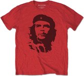 Che Guevara Heren Tshirt -L- Black On Red Rood