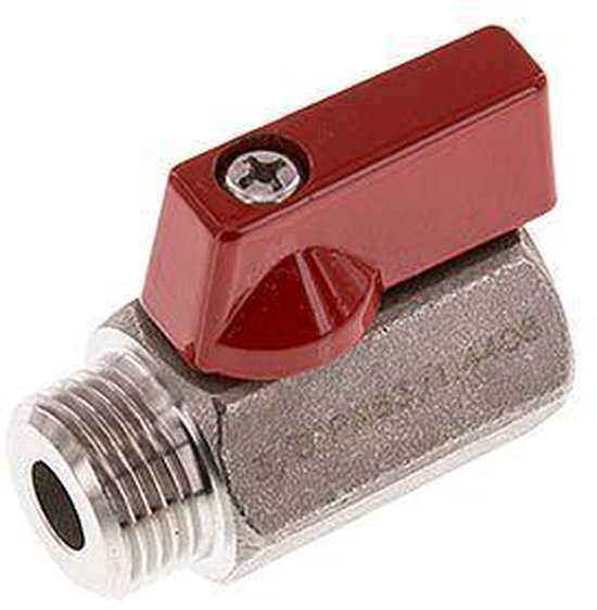 Buiten x Binnendraad G 3/8 inch 2-Weg Rvs Mini-Kogelkraan 63 Bar