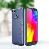 Motorola Moto E6 Play Siliconen Carbon Hoesje Blauw