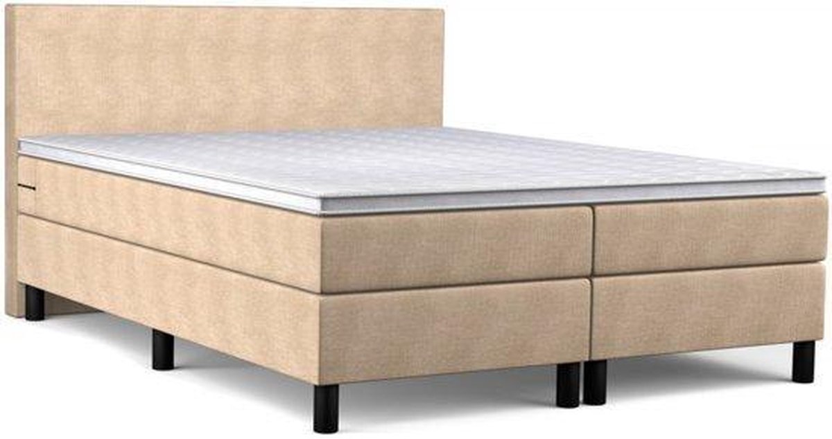 Boxspring Bravo - 140 x 220 - Pocketvering - Stof Beige