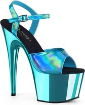 Pleaser Sandaal met enkelband -41 Shoes- ADORE-709HGCH Blauw