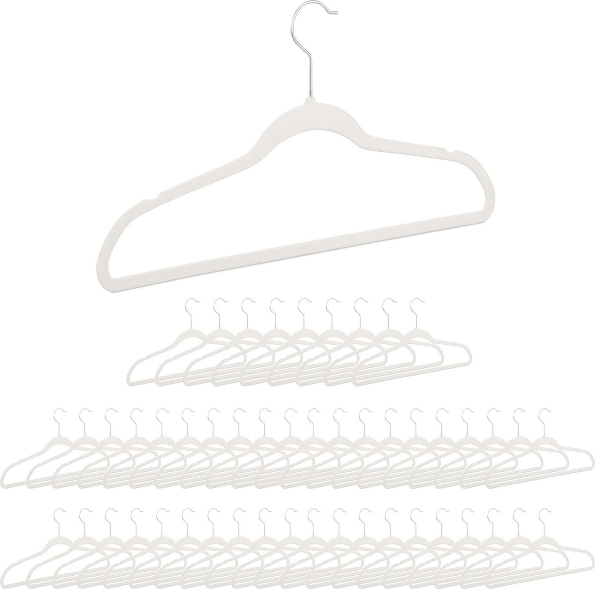 Relaxdays kledinghanger, 30 stuks, broeklat, overhemden, rok, jurk, vrouwen, mannen, draaibare haak, kunststof, zwart