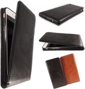 HEM Samsung Galaxy Note 10 - Luxe Antique Black - Leren Flipcover - Telefoonhoesje Openslaand